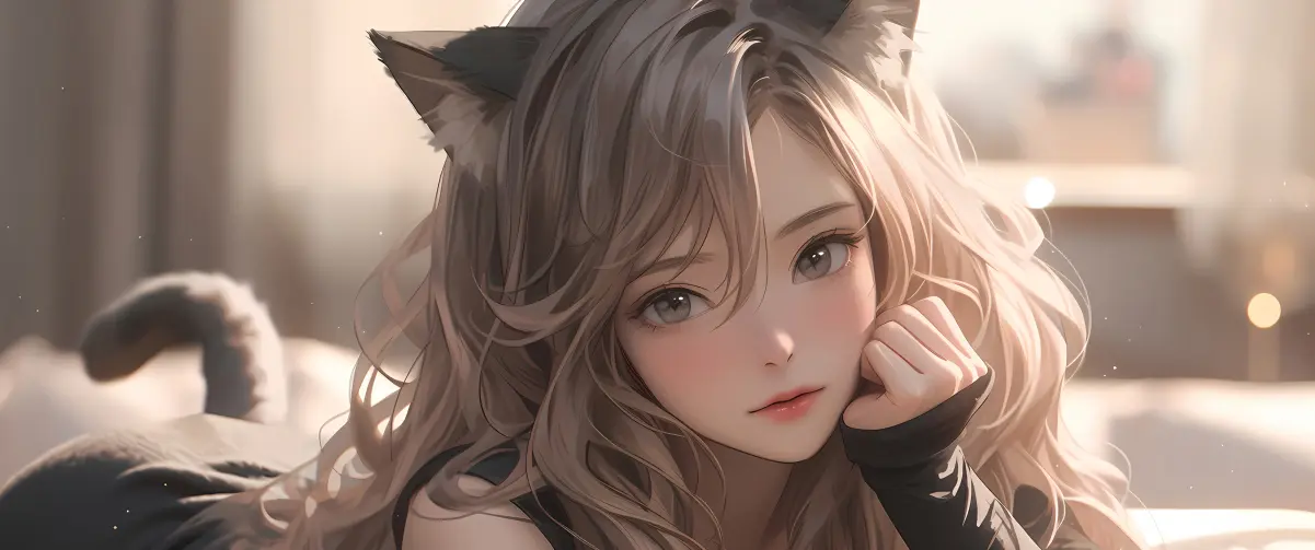 兽耳 尾巴 动漫女孩3440×1440带鱼屏壁纸 兽耳 尾巴 动漫女孩3440×1440带鱼屏壁纸