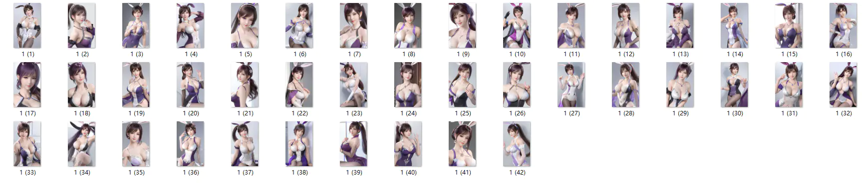 AI绘画美女紫色装兔子 AI绘画美女紫色装兔子
