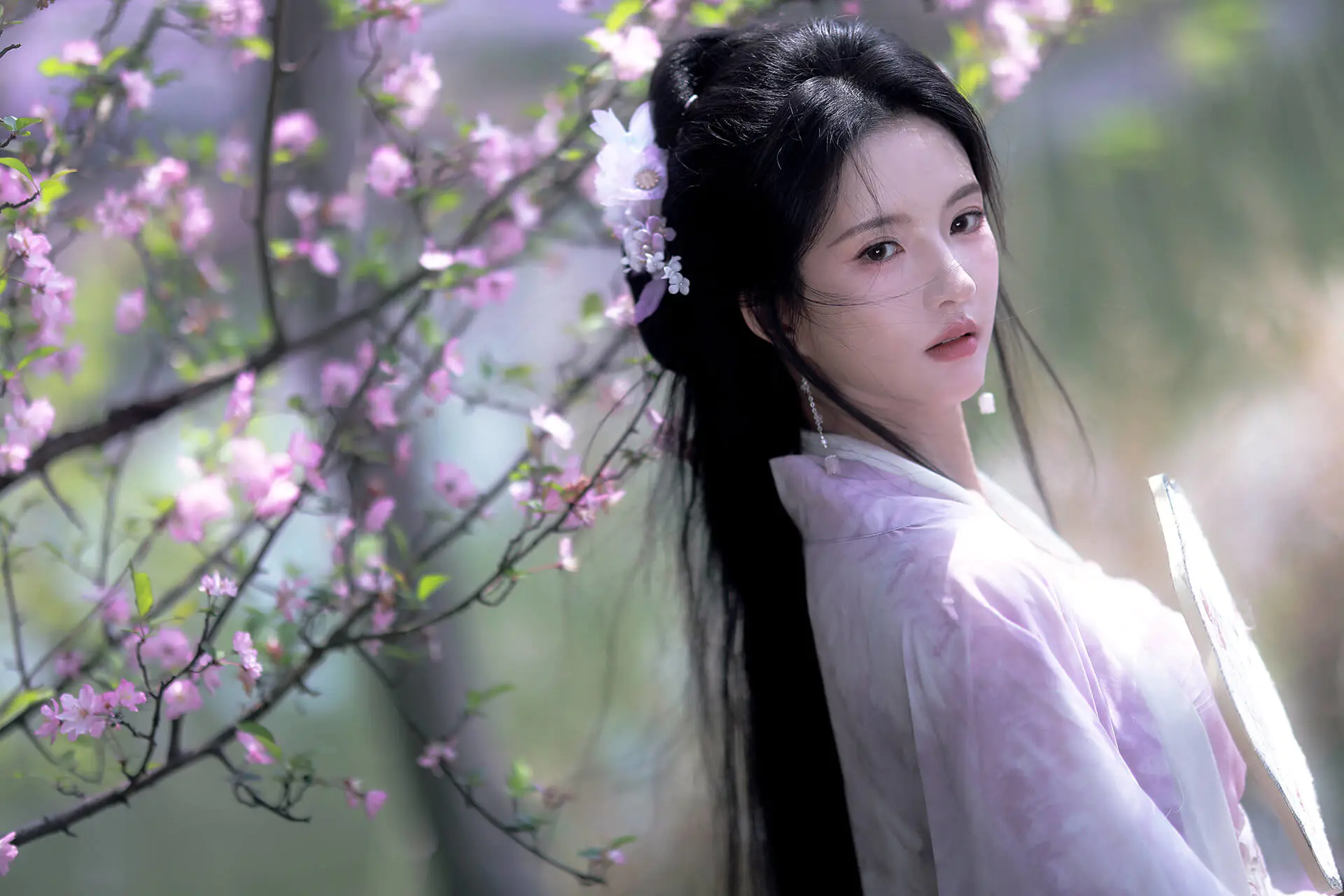 刘些宁花海古装美拍 越来越美了 刘些宁花海古装美拍 越来越美了