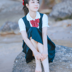 JK私影，海边玩耍的