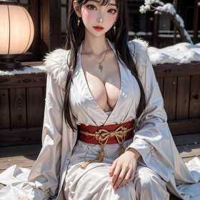 AI绘画千山暮雪美女